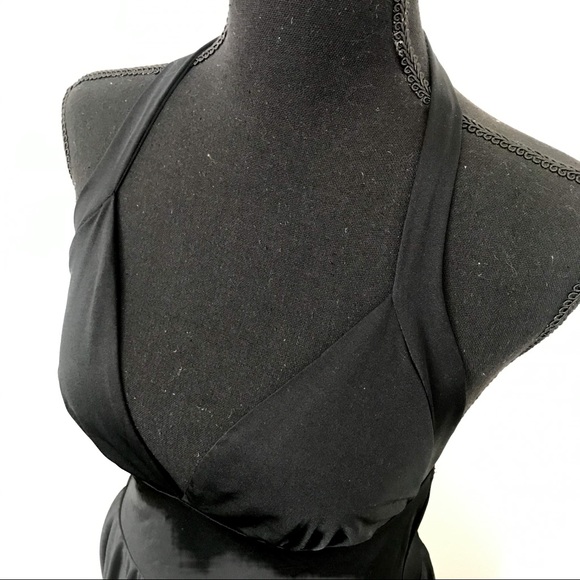 🥂Black Bubble Hem Halter Cocktail Dress Size M - Picture 8 of 10